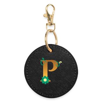 P - Round Keyring - black - Front