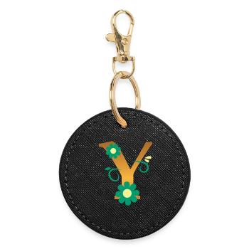 Y - Round Keyring - black - Front