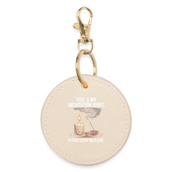 Funny Meditation Introvert Mindfulness Design - Round Keyring - oyster - Front