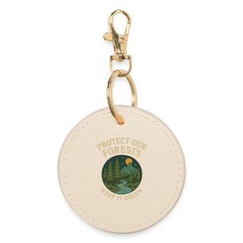 Forest protection nature motif - Round Keyring - oyster - Front