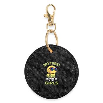 No time I have to go to my girls Garden Caterpillar - Round Keyring - black - Front