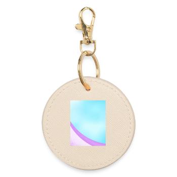 Abstract Pastel Gradient Design - Round Keyring - oyster - Front