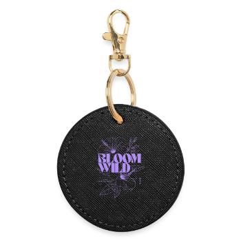 Bloom Wild Botanical Illustration - Round Keyring - black - Front