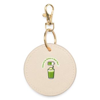 Shake énergétique matcha avec de bonnes vibrations - Porte-clés rond - huître - Devant