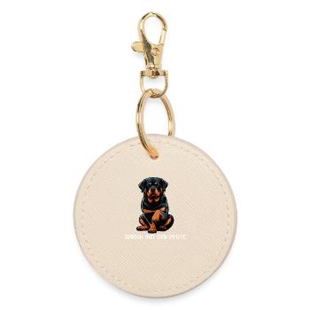 Parler avec la patte Rottweiler Propriétaire du rottweiler - Porte-clés rond - huître - Devant