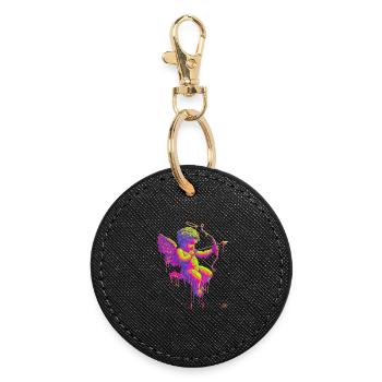 #NEon Cupidon - Porte-clés rond - noir - Devant