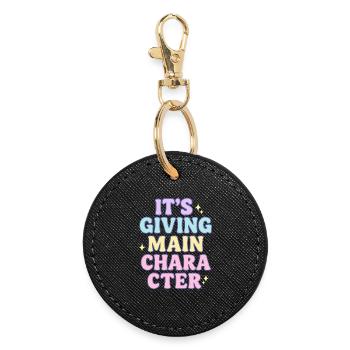 Main Character Vibes - Round Keyring - black - Front