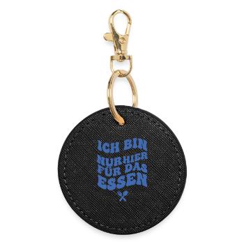 I'm just here for food - Round Keyring - black - Front