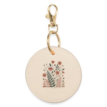 Boho Blumen – Blühende Harmonie - Runder Schlüsselanhänger - Auster - Vorne