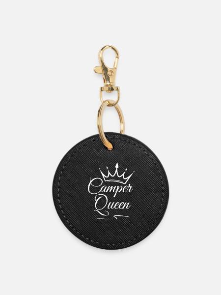 Camper Queen - Runder Schlüsselanhänger - Schwarz