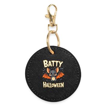 Bat Costume Batty Halloween Cute Funny - Round Keyring - black - Front