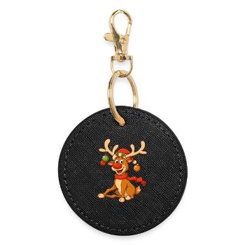 Christmas T-Shirt Women's Gifts for Him Funny - Round Keyring - black - Front