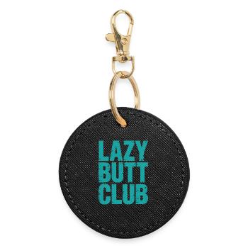 Lazybuttclub Gym Fitness Workout - Round Keyring - black - Front