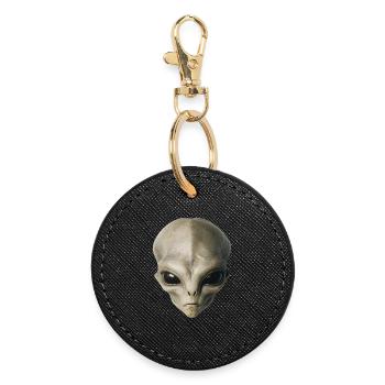 Tête d’extraterrestre - Porte-clés rond - noir - Devant