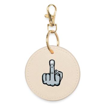 Doigt du milieu Doigt puant Baise Tu Design - Porte-clés rond - huître - Devant