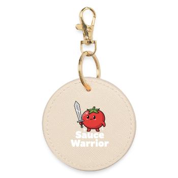Tomato Warrior with Sword - Round Keyring - oyster - Front