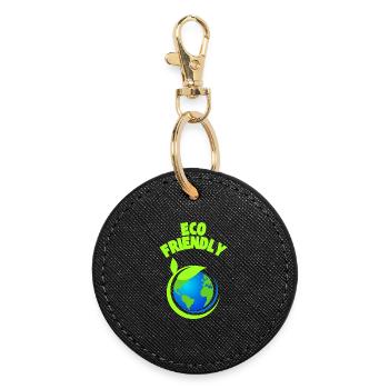 Graphique Éco Leaf Earth - Porte-clés rond - noir - Devant