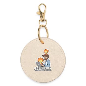 Complete chaos? Normal, commercial department! - Round Keyring - oyster - Front