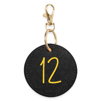12 - Round Keyring - black - Front