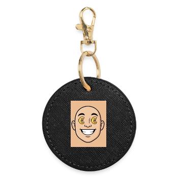 Euro Eyes Money Smile - Round Keyring - black - Front