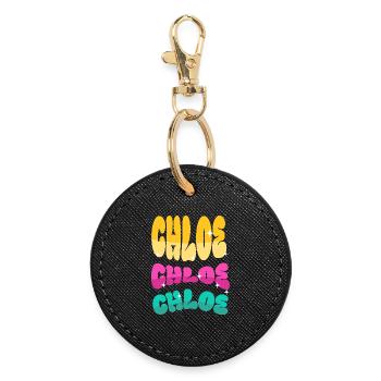 Chloe Girl First Name - Round Keyring - black - Front