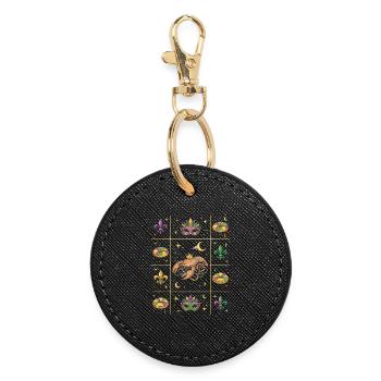 Crawdaddy Carnival Mardi Gras - Round Keyring - black - Front