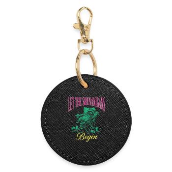 Shenanigans Funny Raccoon Mardi Gras - Round Keyring - black - Front