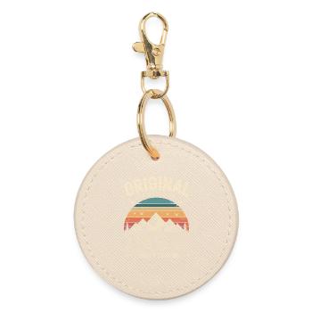 Vintage Born in March 1996 Original 30 years ago - Round Keyring - oyster - Front