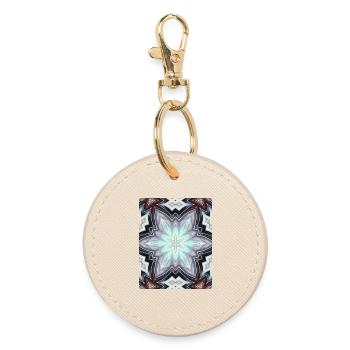 Mandala d’étoiles en kaléidoscope pastel - Porte-clés rond - huître - Devant
