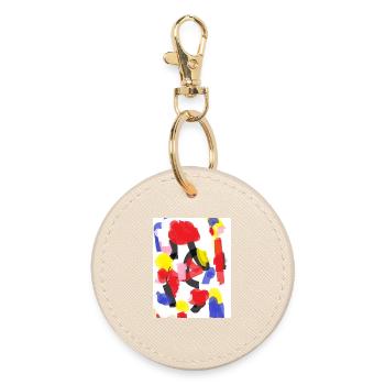 Colorful abstract pattern - Round Keyring - oyster - Front