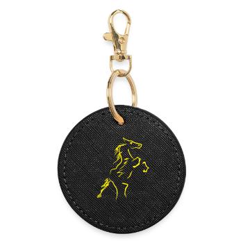 Cavalier équestre - Porte-clés rond - noir - Devant