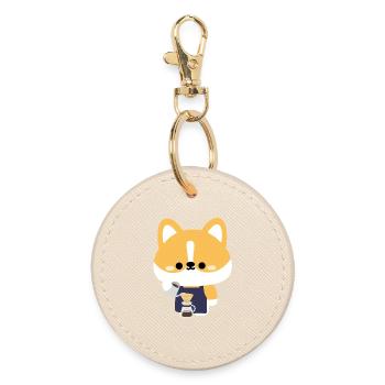 Barista Corgi Pour-Over - Porte-clés rond - huître - Devant