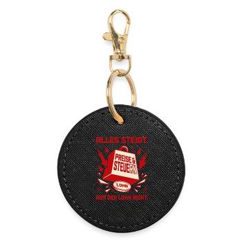 Everything rises except the wages - Round Keyring - black - Front