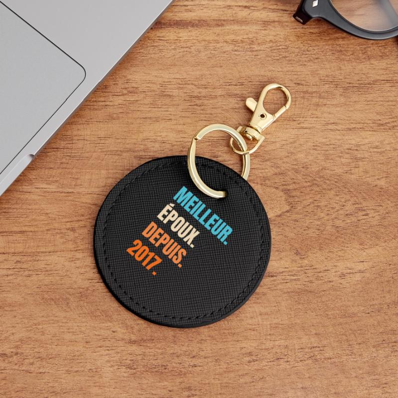 Bester Ehemann seit 2017 Geschenk-Ehemann Runder Schlüsselanhänger
