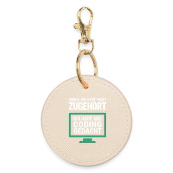Thoughts instead of hearing on the pixel monitor - Round Keyring - oyster - Front