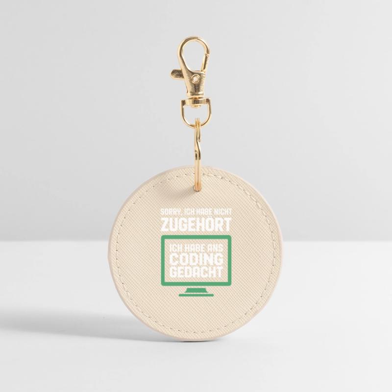 Coding thought on the screen Round Keyring