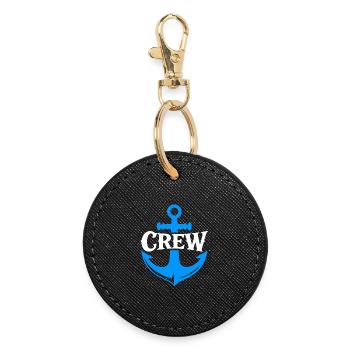 Anchor Crew Nautical Logo - Round Keyring - black - Front