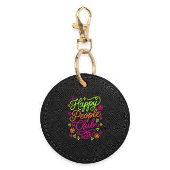 Happy People Club - Round Keyring - black - Front