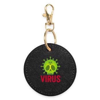 Todeskopf Virus - Runder Schlüsselanhänger - Schwarz - Vorne
