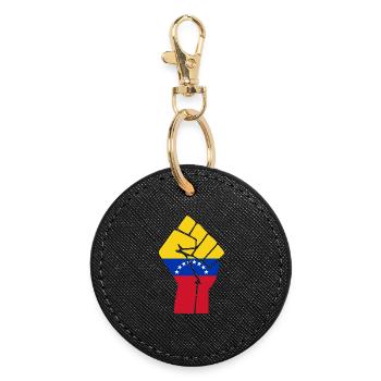 Venezuela Fist Flag - Round Keyring - black - Front