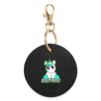 Mode bête - Porte-clés rond - noir - Devant