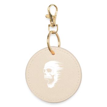 White skull and speed - Round Keyring - oyster - Front