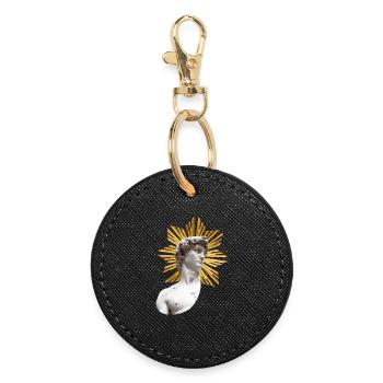| David avec Halo Michel-ange - Porte-clés rond - noir - Devant