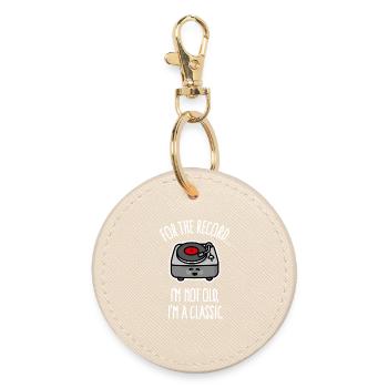 Platine vintage Je ne suis pas vieux Je suis un classique - Porte-clés rond - huître - Devant