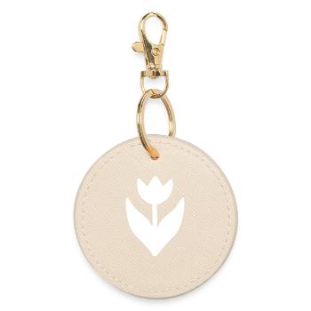 Flower White White Flower Tulip White - Round Keyring - oyster - Front