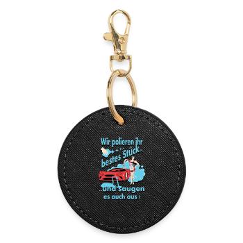 Lavage de voiture - Porte-clés rond - noir - Devant