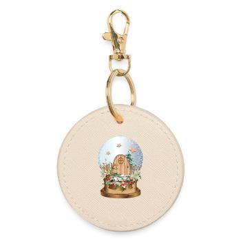 Boule à neige nostalgique avec porte elfe - Porte-clés rond - huître - Devant