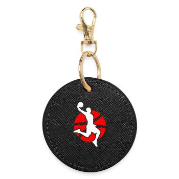 Basketball, Basketball, Basketballfan - Runder Schlüsselanhänger - Schwarz - Vorne