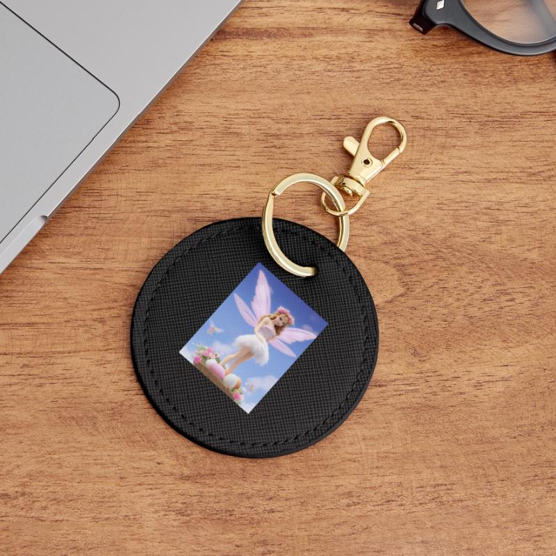 Retro style Pixie on Egg- Easter Round Keyring