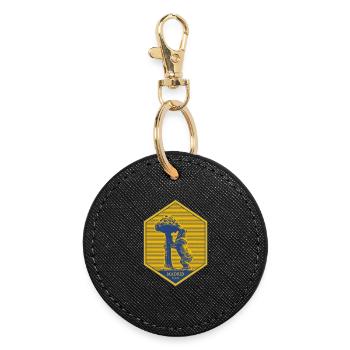 Madrid emblem with bear and tree - Round Keyring - black - Front